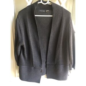 Dark Gray Zippered Accent Cardigan